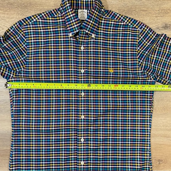 Brooks Brothers Men’s Shirt Medium Supima Cotton Plaid Long Sleeve Non-Iron - Picture 4 of 16